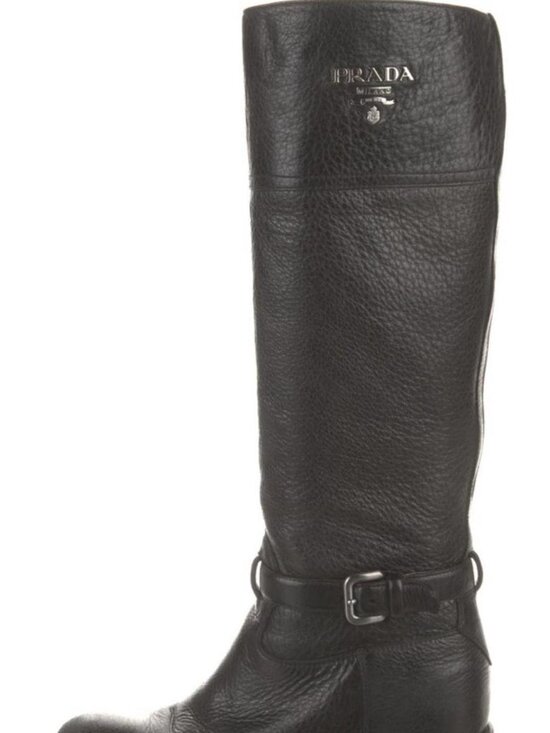 Prada Shoes - Vintage Prada Women's Black Riding Boots - size 8